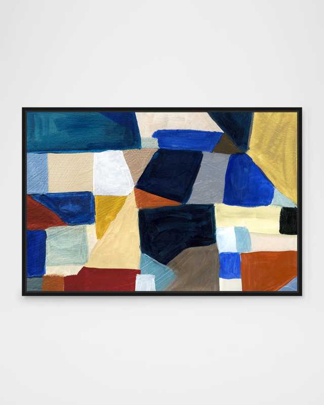 "Midcentury Landscape" Hand-Embellished Framed Print